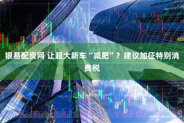 银易配资网 让超大新车“减肥”？建议加征特别消费税