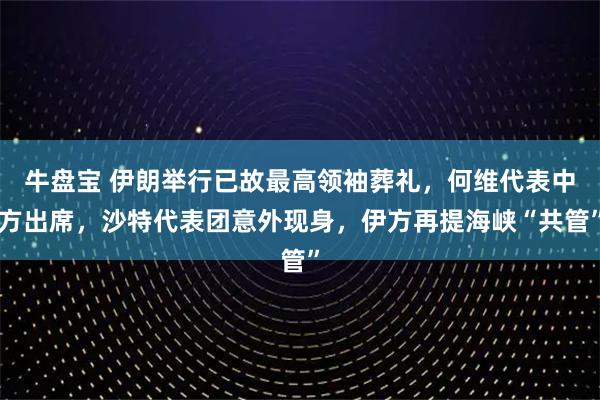 牛盘宝 伊朗举行已故最高领袖葬礼，何维代表中方出席，沙特代表团意外现身，伊方再提海峡“共管”