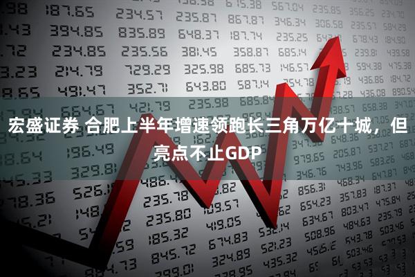 宏盛证券 合肥上半年增速领跑长三角万亿十城，但亮点不止GDP